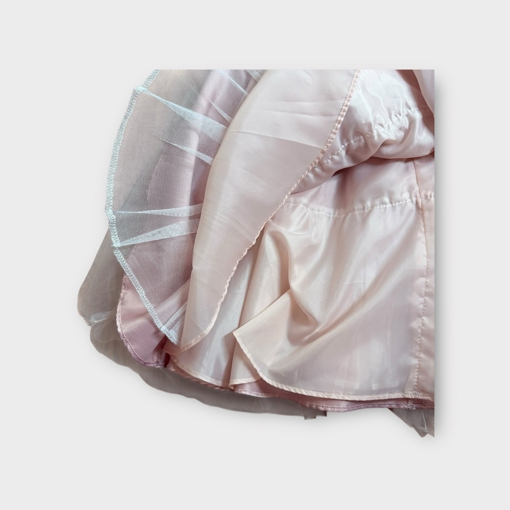 Rare Editions Pink Tulle Bow Flower Girl Dress - Picture 6 of 10